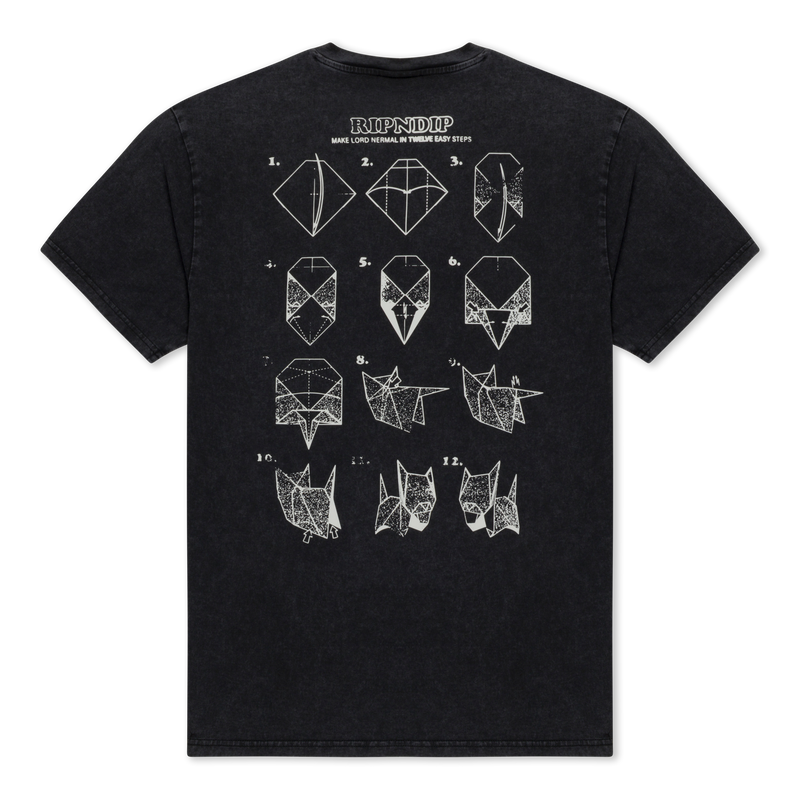 Origami Tee (Black Vintage Wash)