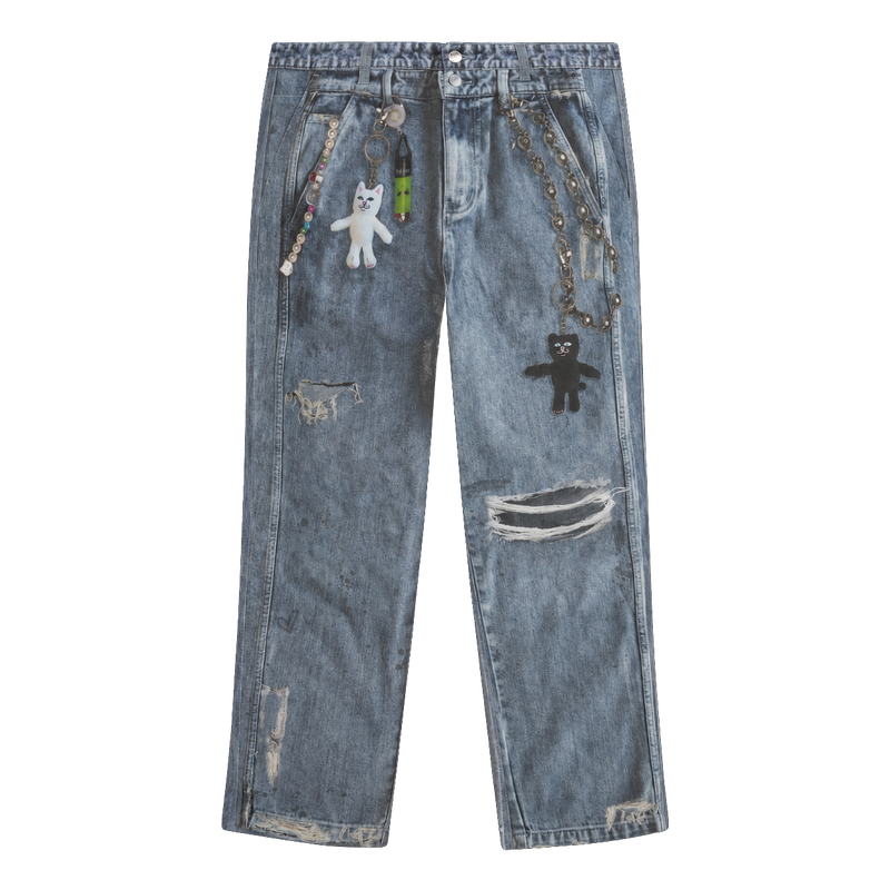 Real Straight Leg Denim Pants (Light Wash)