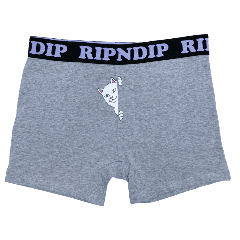 Peek A Nermal Boxers (Heather Grey)