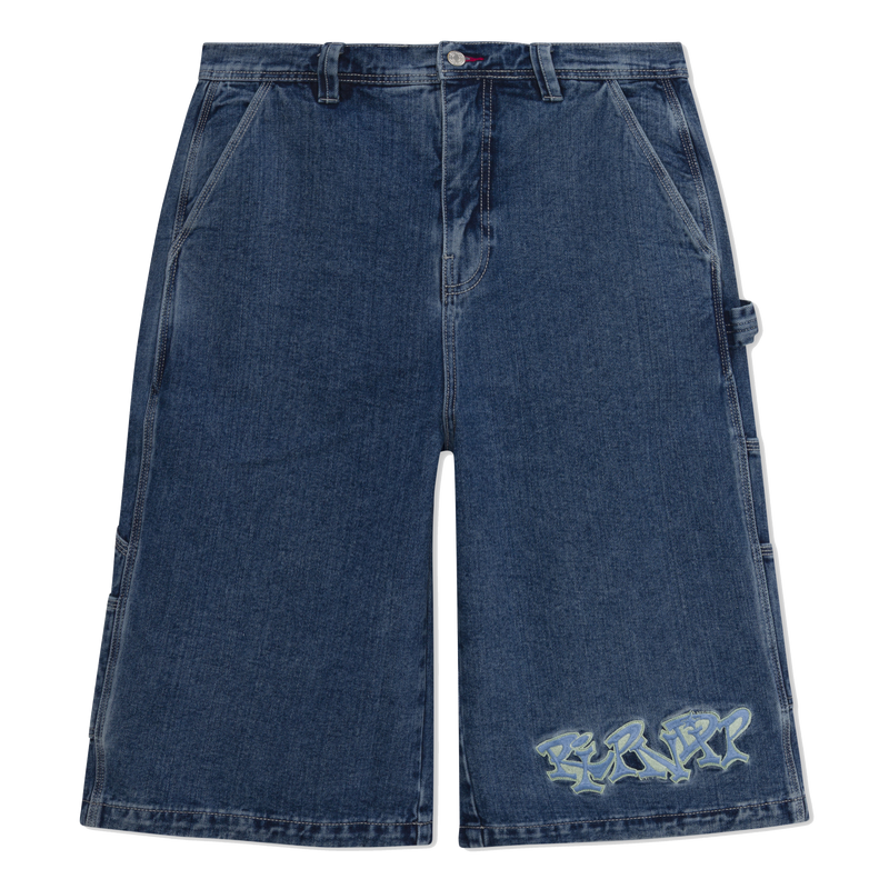 Ace Ultra Wide Leg Shorts (Medium Wash)