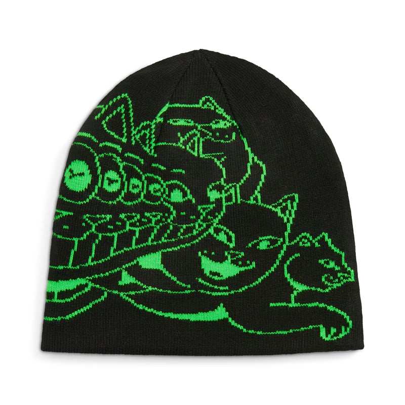 PUMA x RIPNDIP Reversable Skull Beanie (PUMA Black-Fluro Green Pes)