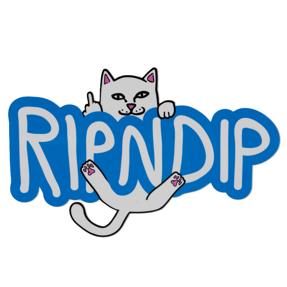 Ripndip Logo Peeking Nermal Sticker (Blue/White)
