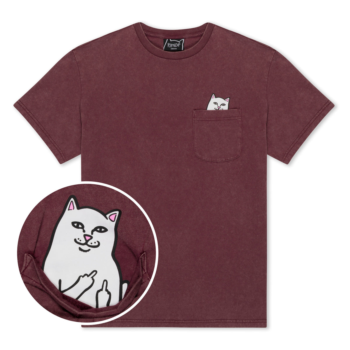Lord Nermal Pocket Tee (Burgundy Vintage Wash)