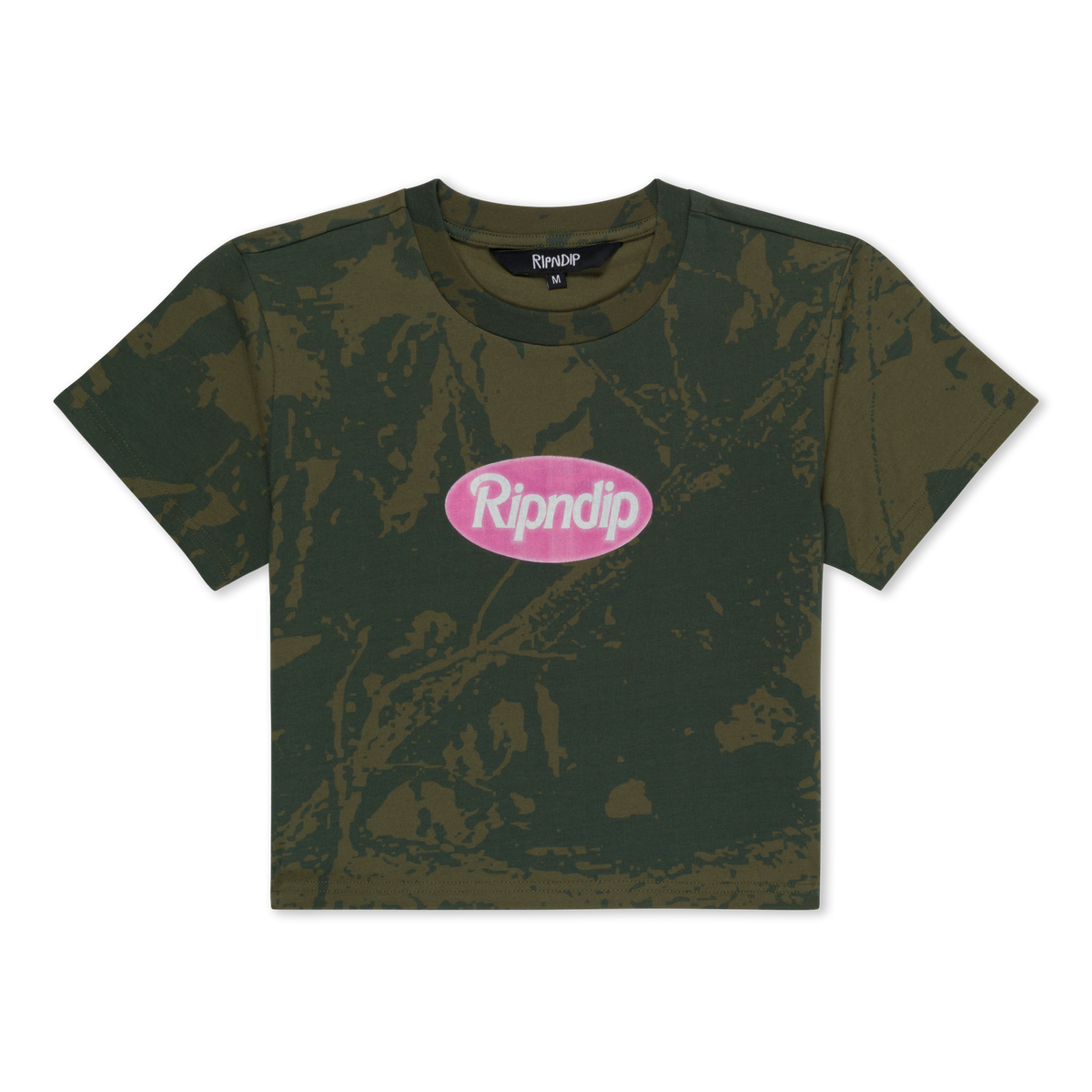 Out Here Tour Cropped Baby Tee (Forest Camo)