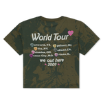 Out Here Tour Cropped Baby Tee (Forest Camo)