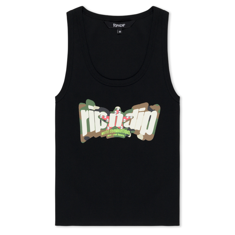 World Domination Ribbed Tank (Black)