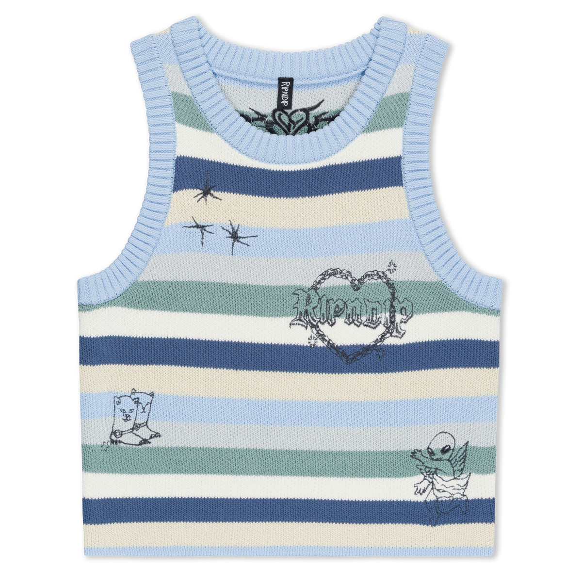 Westside Crochet Crop Tank (Powder Blue)