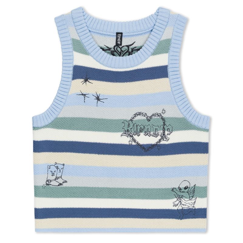 Westside Crochet Crop Tank (Powder Blue)