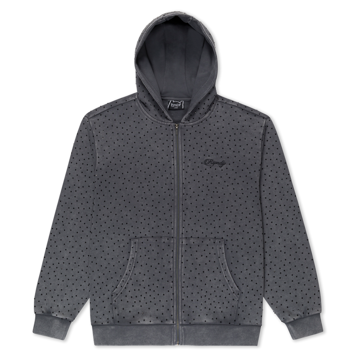 RIPNGEMS Zip Up Hoodie (Charcoal Wash)