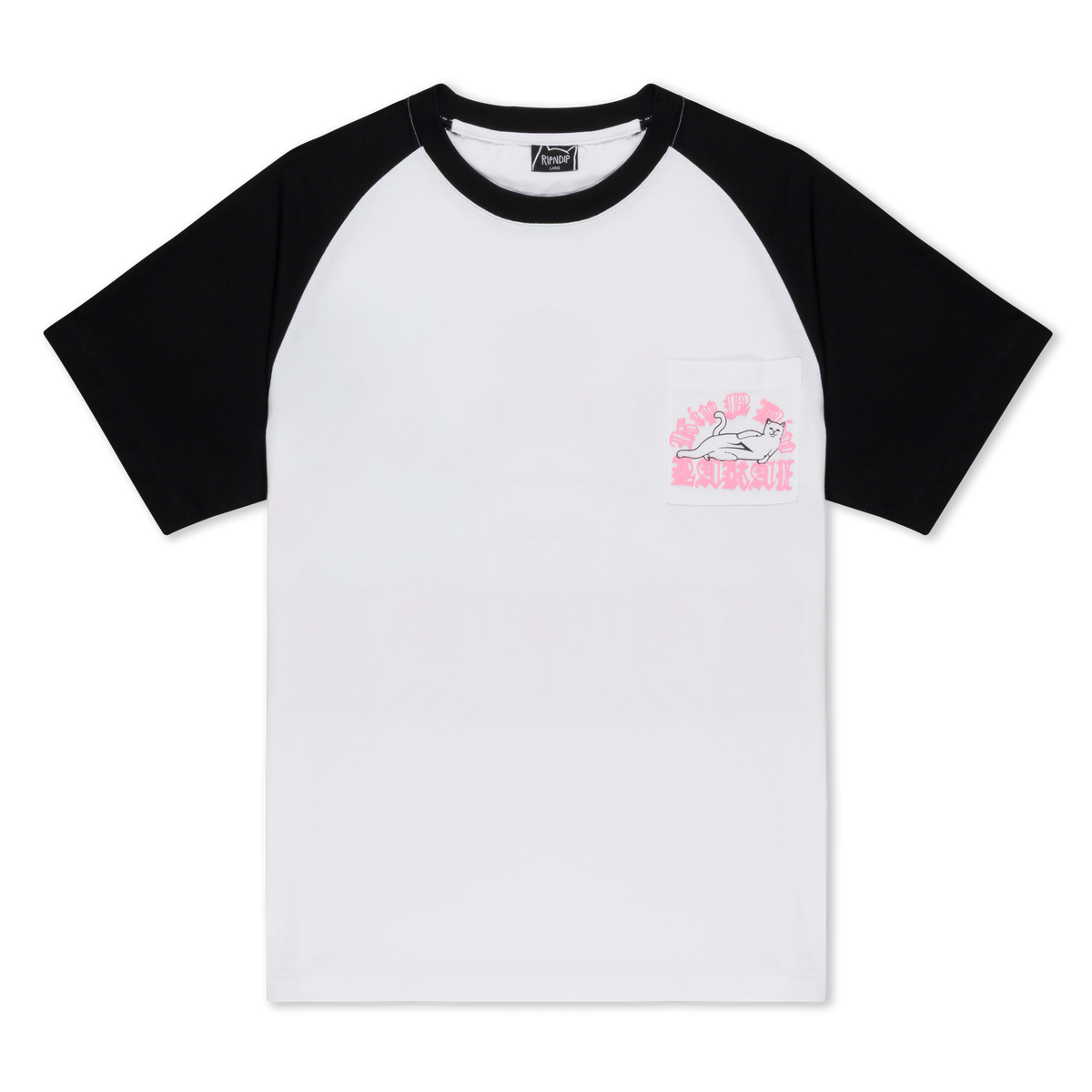 Lakai + Ripndip Raglan Pocket Tee (White/Black)