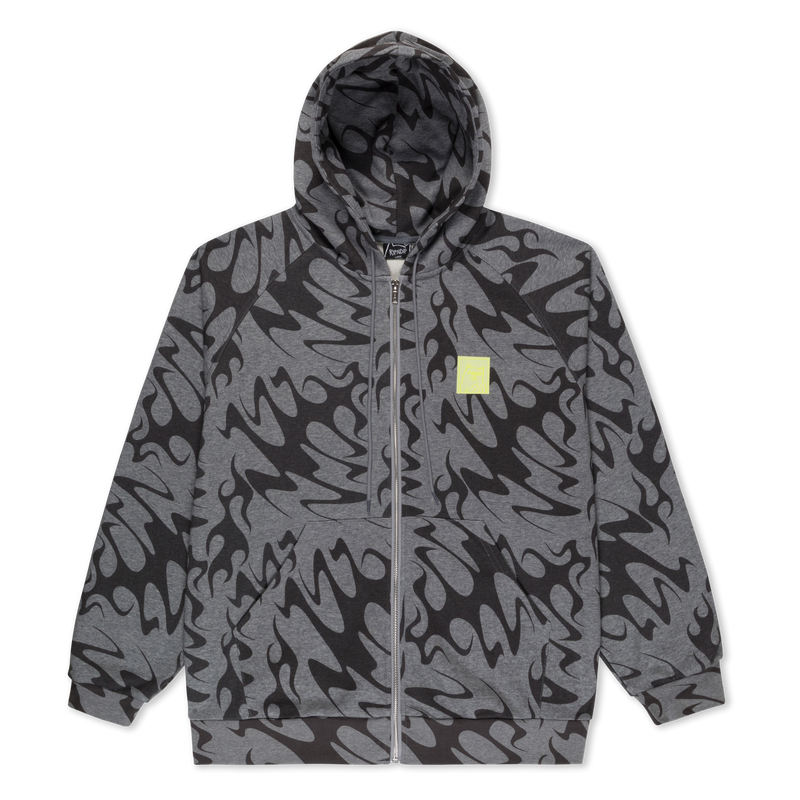 Lakai + Ripndip Flame Zip Up Hoodie (Gray)