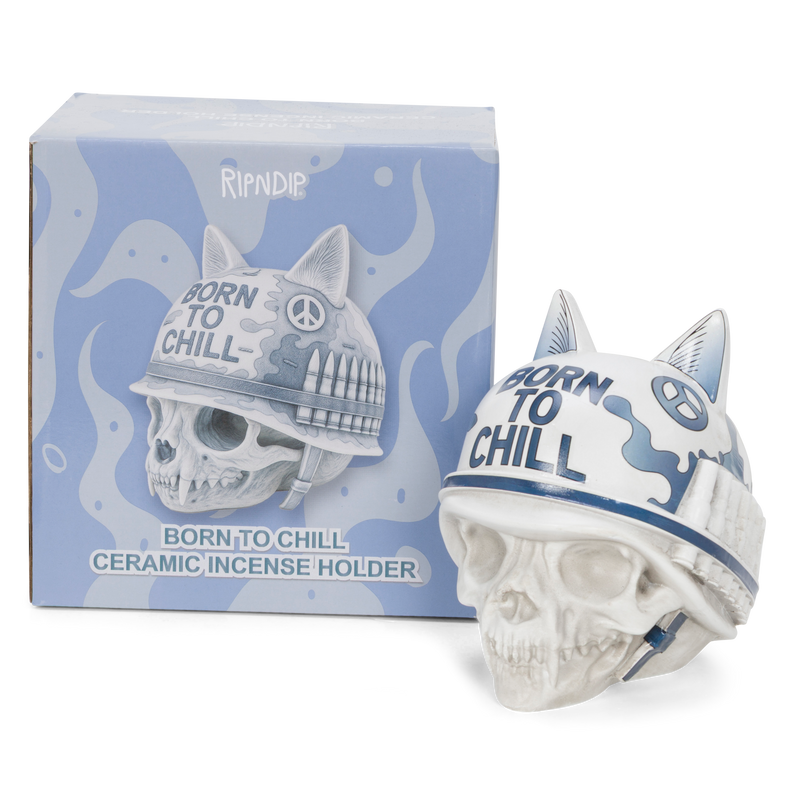 Born To Chill Ceramic Incense Holder (Indigo)