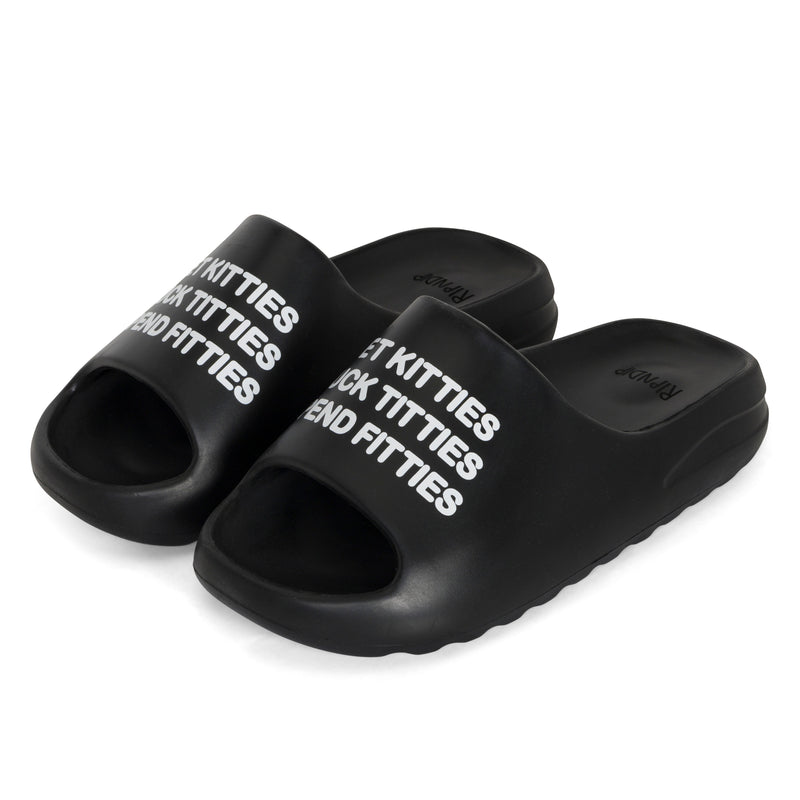 Pet Kitties Cloud Slides (Black)