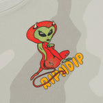 Devil Alien Cropped Baby Tee (Bone Graffiti Camo)