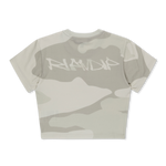 Devil Alien Cropped Baby Tee (Bone Graffiti Camo)