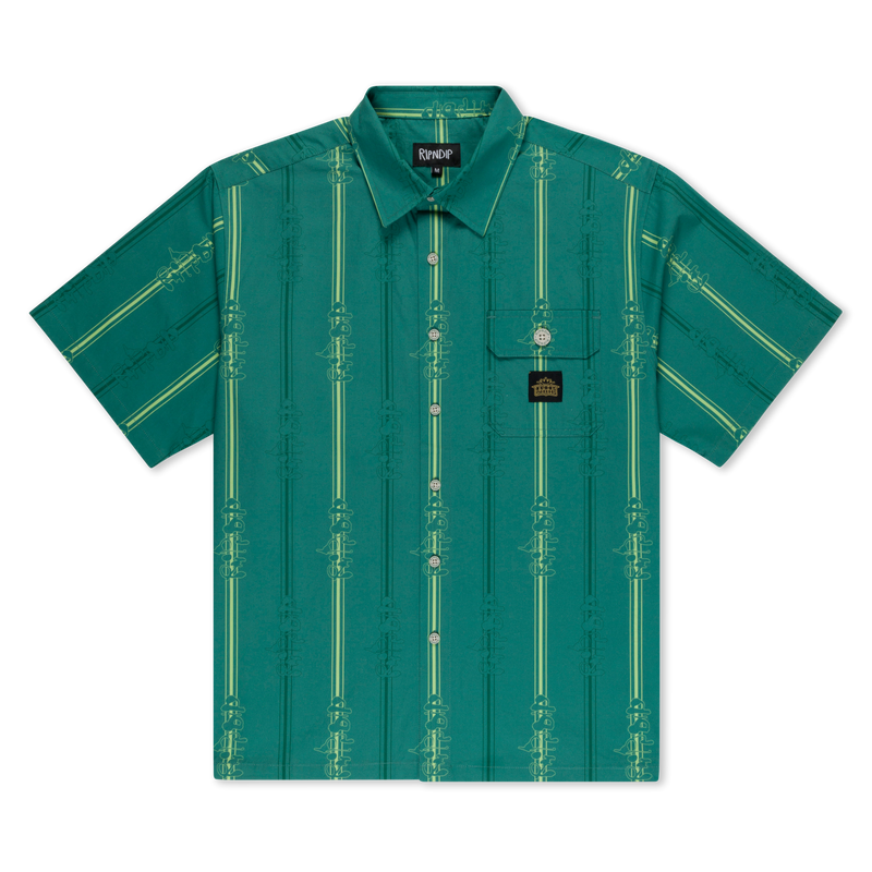 Melted Striped Button Up (Teal)