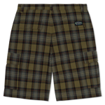 Hansen Wide Fit Cargo Shorts (Olive Plaid)