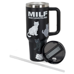 Man I Love Felines Big Ol Cup Tumbler (Black)
