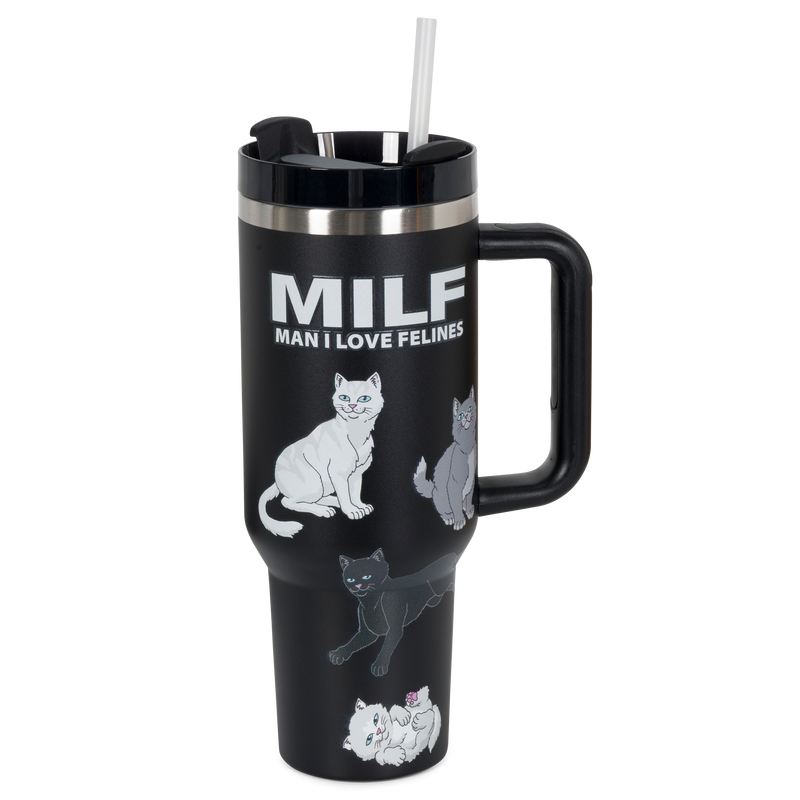 Man I Love Felines Big Ol Cup Tumbler (Black)
