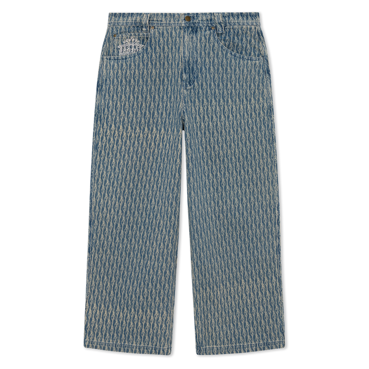 Western Roads Wide Fit Pants (Medium Wash)