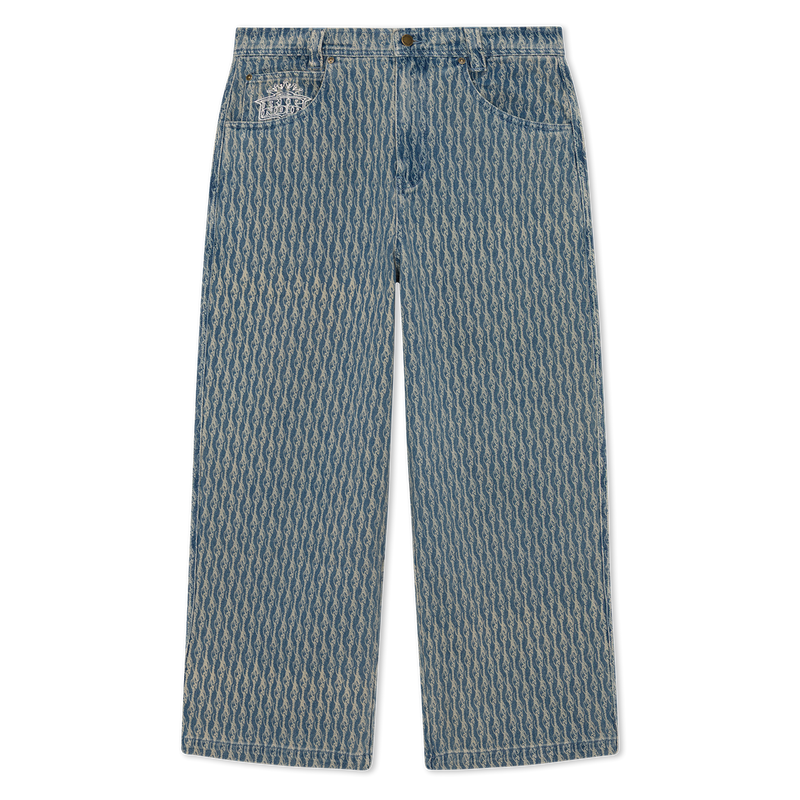 Western Roads Wide Fit Pants (Medium Wash)