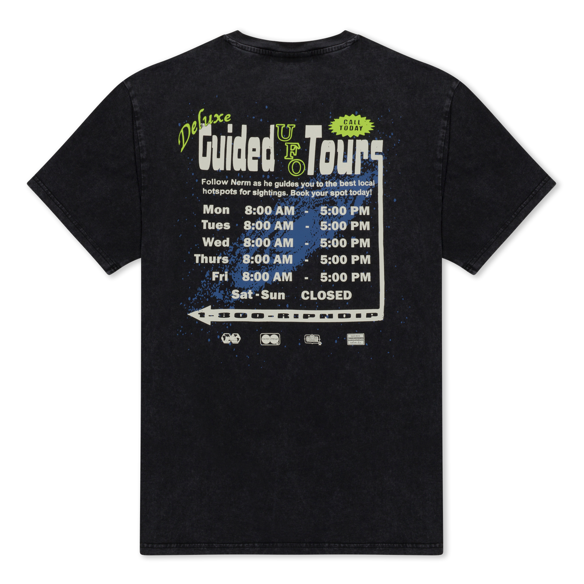 UFO Tours Tee (Black Vintage Wash)