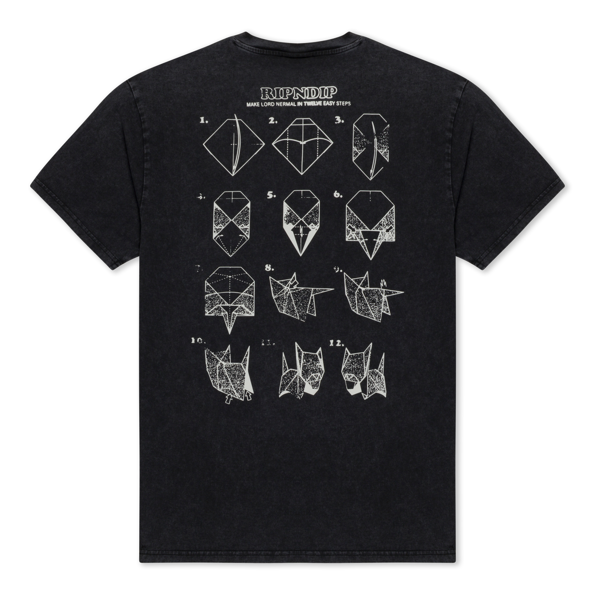 Origami Tee (Black Vintage Wash)