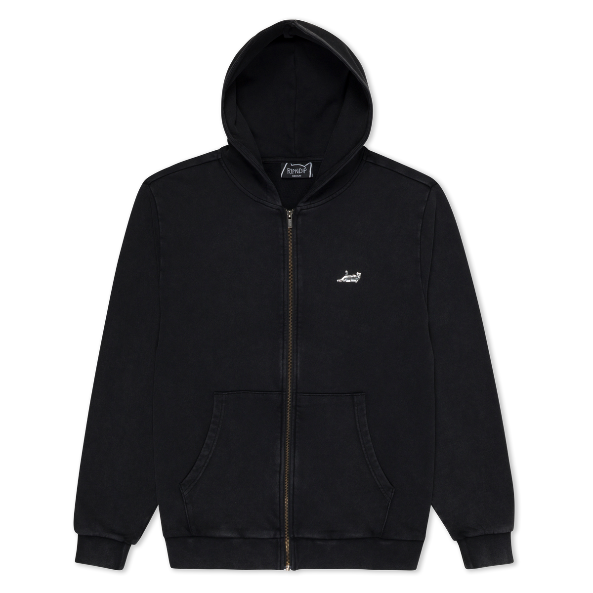 Castanza Zip Up Hoodie (Black Vintage Wash)
