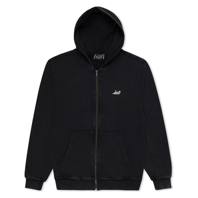 Castanza Zip Up Hoodie (Black Vintage Wash)
