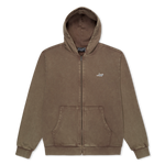 Castanza Zip Up Hoodie (Brown Vintage Wash)