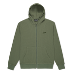 Castanza Waffle Knit Zip Up Hoodie (Olive)