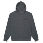 Castanza Waffle Knit Zip Up Hoodie (Charcoal)