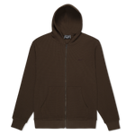 Castanza Waffle Knit Zip Up Hoodie (Brown)