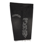 Pretty Flacko Denim Shorts (Black Vintage Wash Denim)