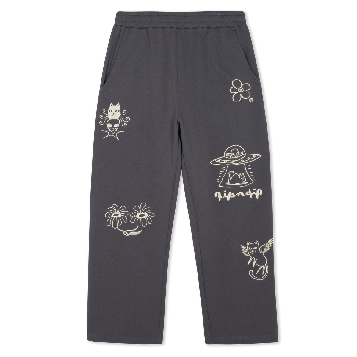 Blonded Straight Leg Sweatpants (Charcoal)