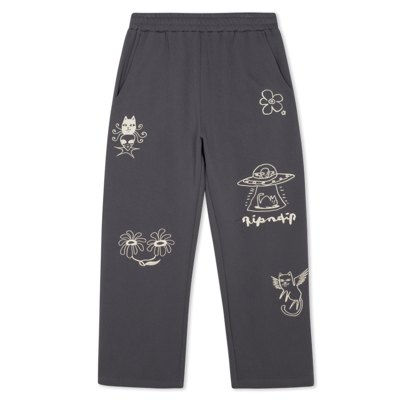 Blonded Straight Leg Sweatpants (Charcoal)