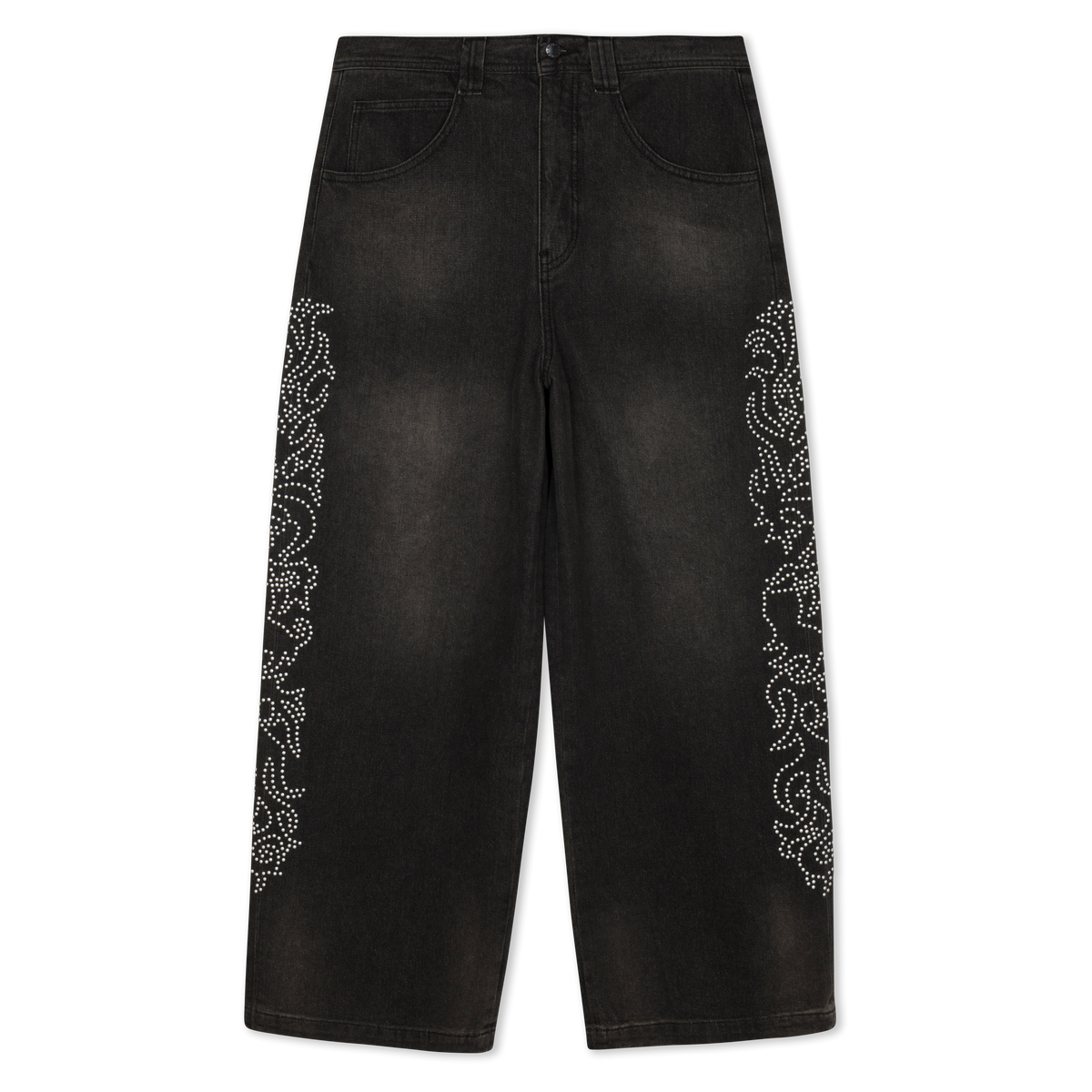 Pretty Flacko Extra Wide Leg Pants (Black Vintage Wash Denim)