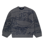Great Wave Of Nerm Reversible Sweater (Grey / Navy)