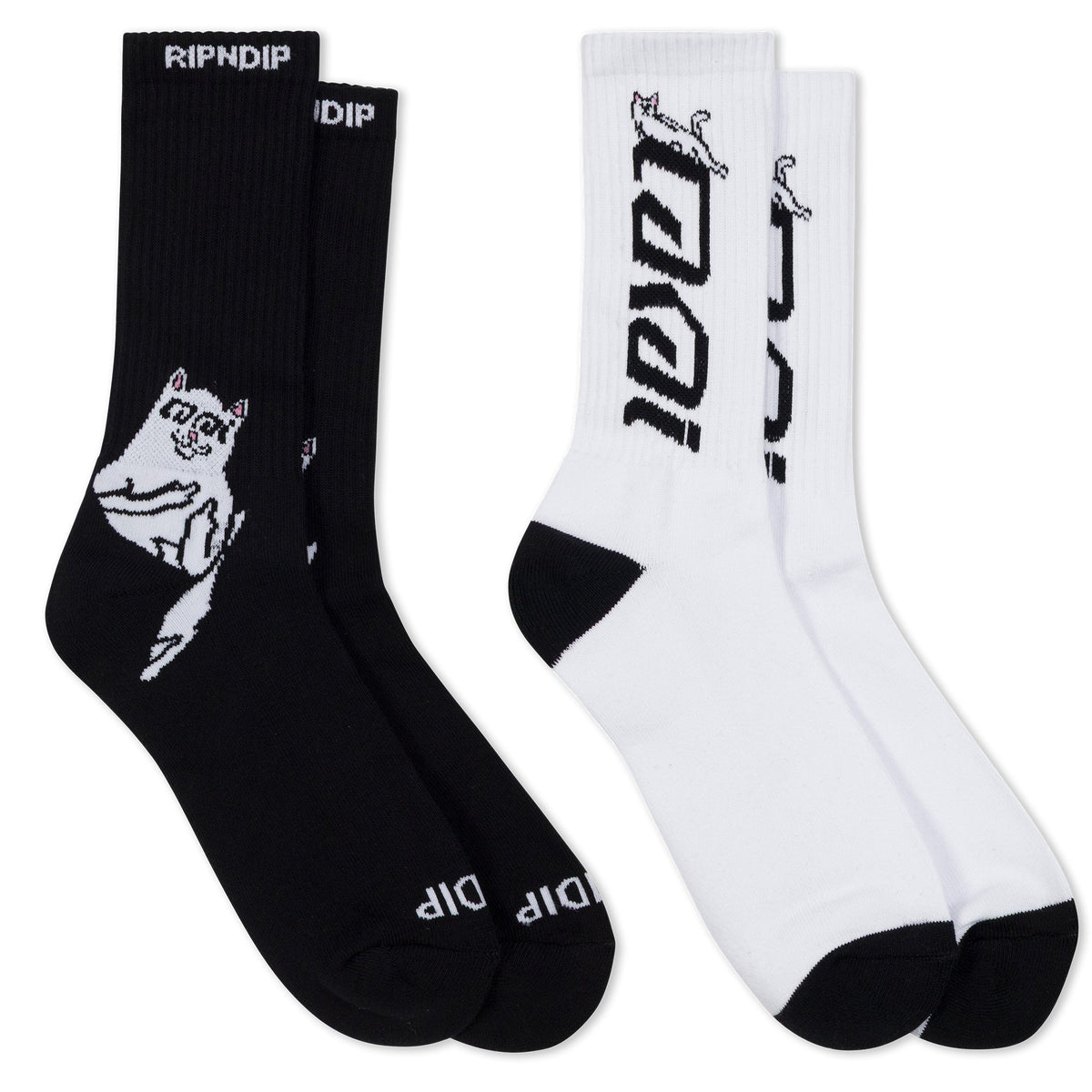 Lakai + Ripndip Lord Nermal Socks 2 Pack (Black/White)