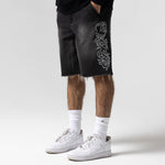Pretty Flacko Denim Shorts (Black Vintage Wash Denim)