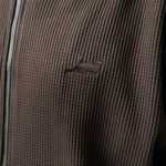 Castanza Waffle Knit Zip Up Hoodie (Brown)