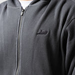 Castanza Waffle Knit Zip Up Hoodie (Charcoal)