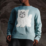 Pet Me Im Cute Knit Sweater (Heather Sage Grey)