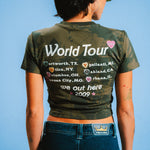 Out Here Tour Cropped Baby Tee (Forest Camo)