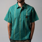 Melted Striped Button Up (Teal)