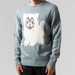Pet Me Im Cute Knit Sweater (Heather Sage Grey)