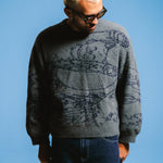 Great Wave Of Nerm Reversible Sweater (Grey / Navy)