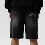 Pretty Flacko Denim Shorts (Black Vintage Wash Denim)