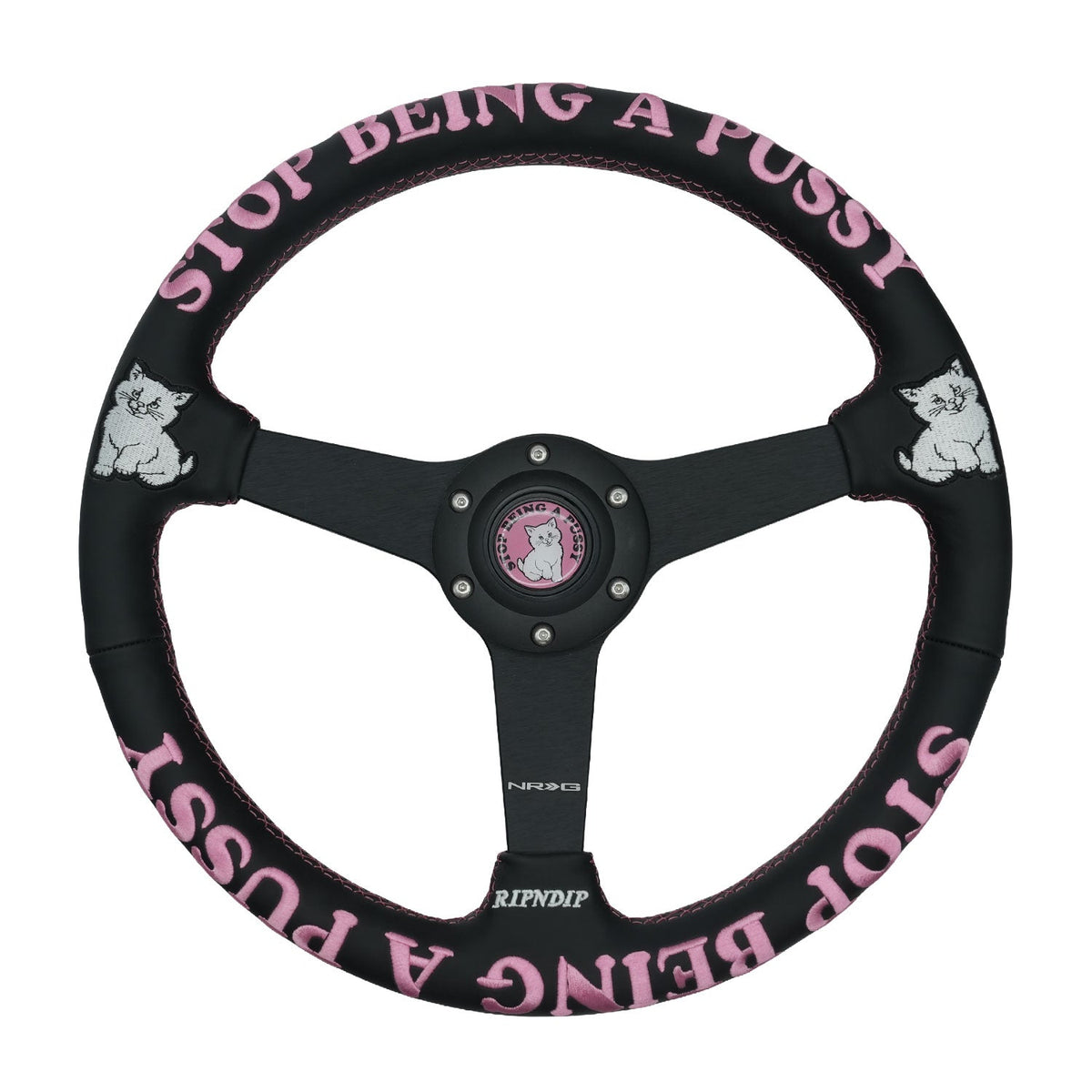 Ripndip x NRG Stop Being A Pussy Steering Wheel (Leather)